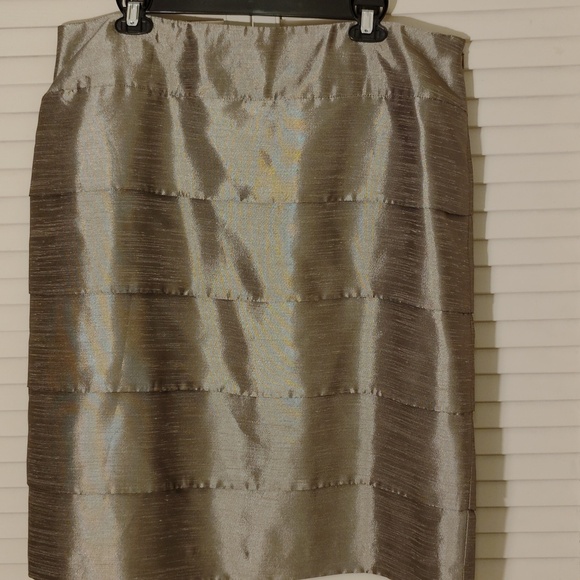 Kasper Metallic Silver Skirt Suit - Picture 12 of 15